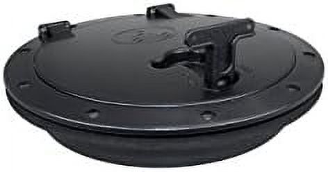 Black Plastic 6'' Waterproof Deck Plate Cover with Storage Bag Lock Design G2612