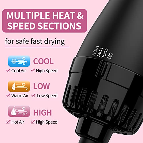 4 in 1 Hair Dryer Brush with Anti-Frizz Ceramic Titanium Barrel and Negative Ion L873621