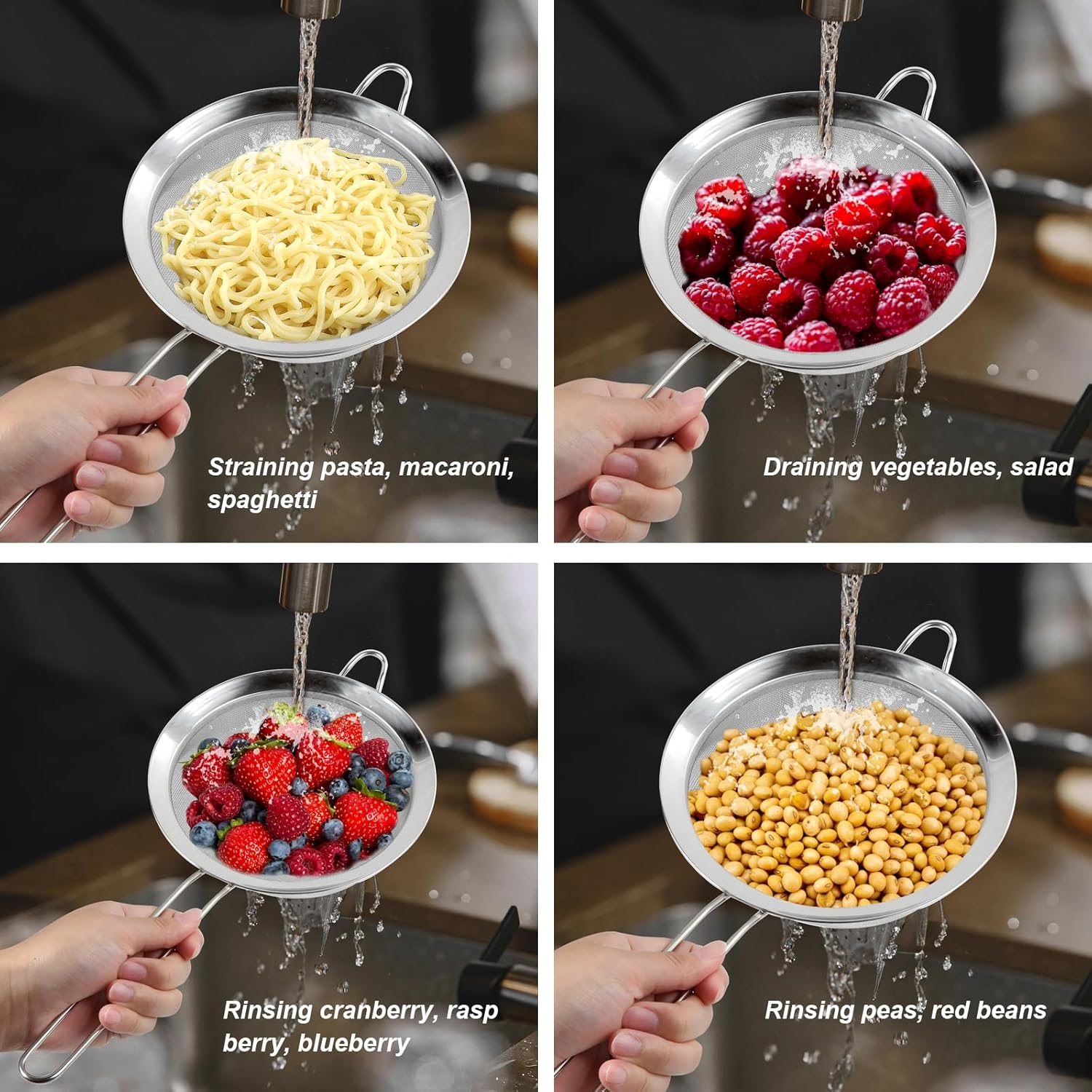 Stainless Steel Fine Mesh Colander Sieve D997