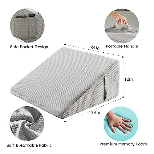 8 inch Cooling Memory Foam Wedge Pillow M21688