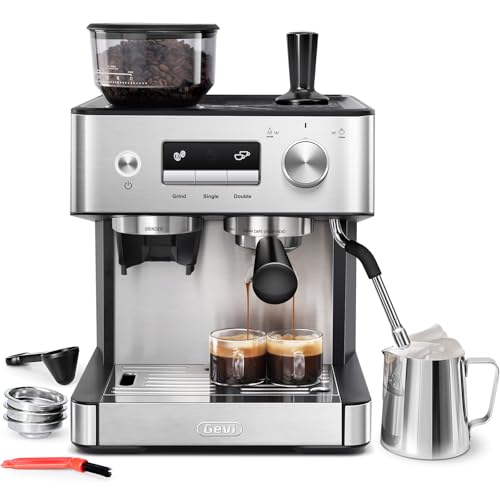 20 Bar Espresso Machine with Grinder & Milk Frother F8386