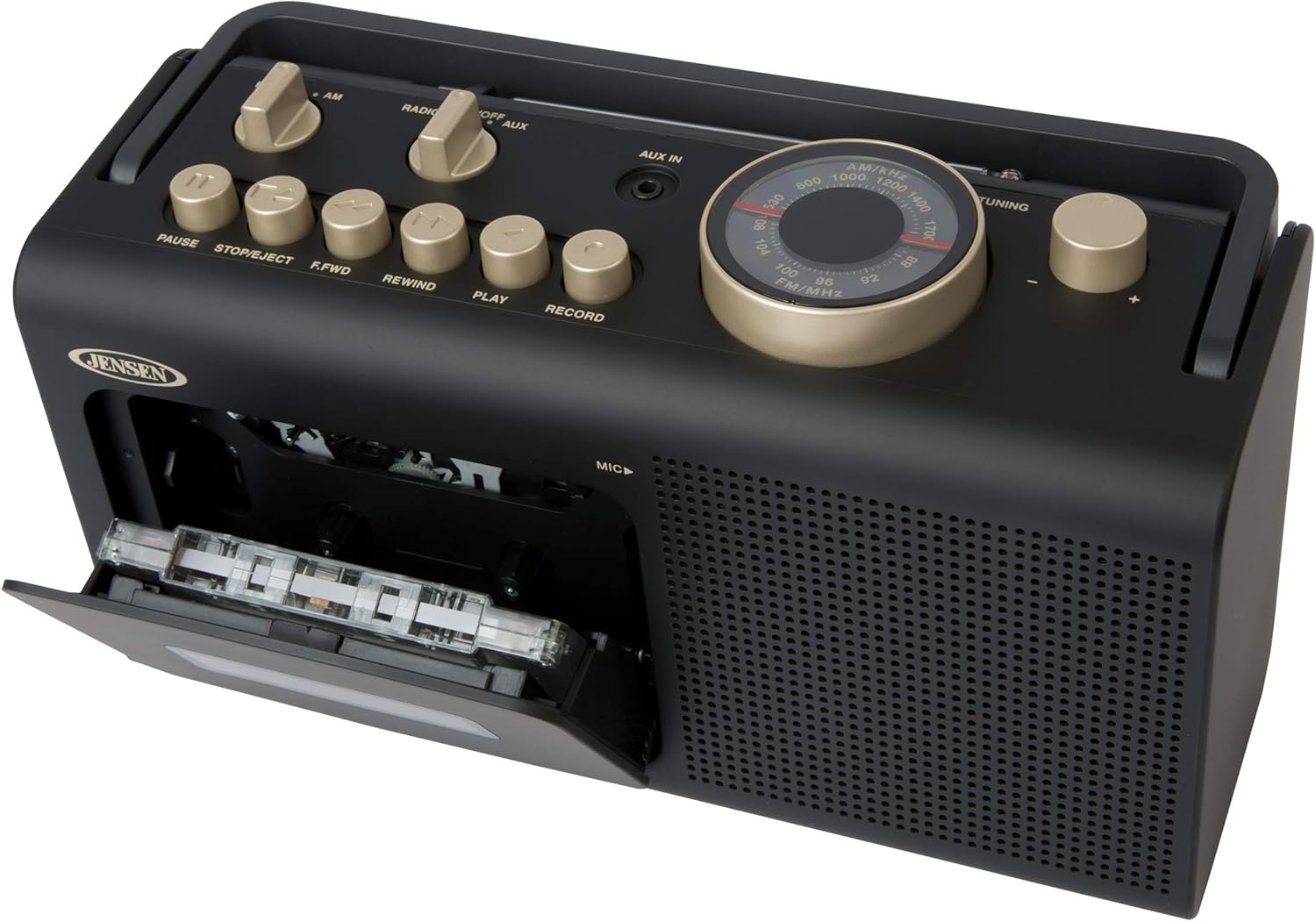 Portable Boombox AM/FM Radio & Tape Cassette Player with Aux Input & Built in Speakers X630070