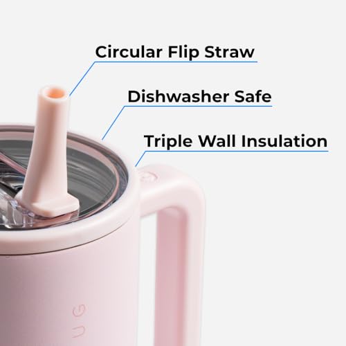 40 oz Insulated Stainless Steel Water Bottle with Handle & Flip Straw X539