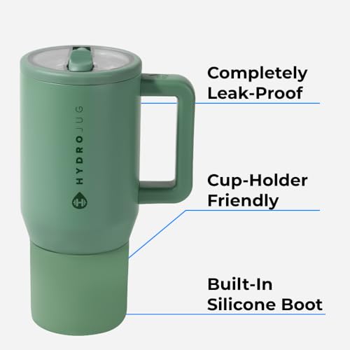 40 oz Insulated Stainless Steel Water Bottle with Handle & Flip Straw X539