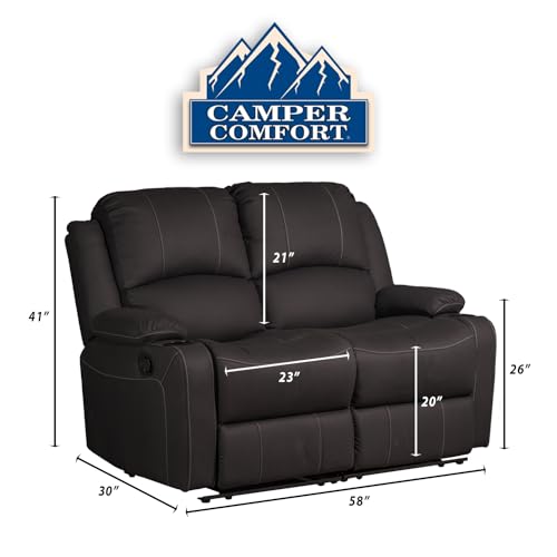 Manual Slate Wall Hugger Reclining RV Sofa O84306