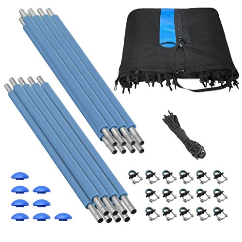 Trampoline Safety Enclosure Set for 12FT 13FT 14FT 15FT Frames includes Net Poles Hardware V691