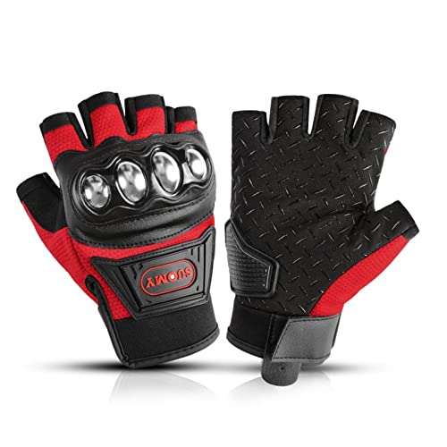Men Half Finger Motorcycle Gloves with Hard Knuckle A6572