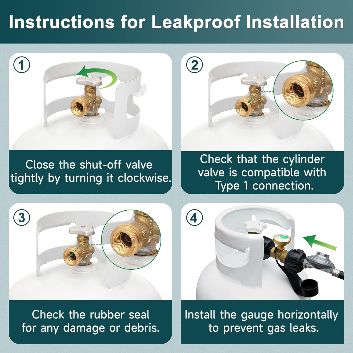 Propane Refill Adapter with Valve and Gauge, Brass L79787