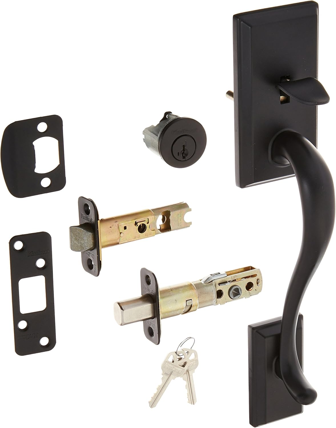 Iron Black Single Cylinder Exterior Handleset P70805