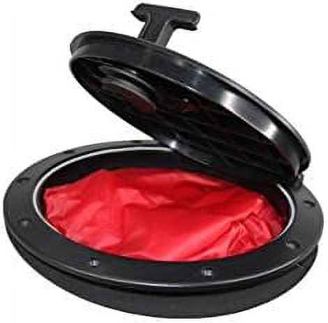 Black Plastic 6'' Waterproof Deck Plate Cover with Storage Bag Lock Design G2612