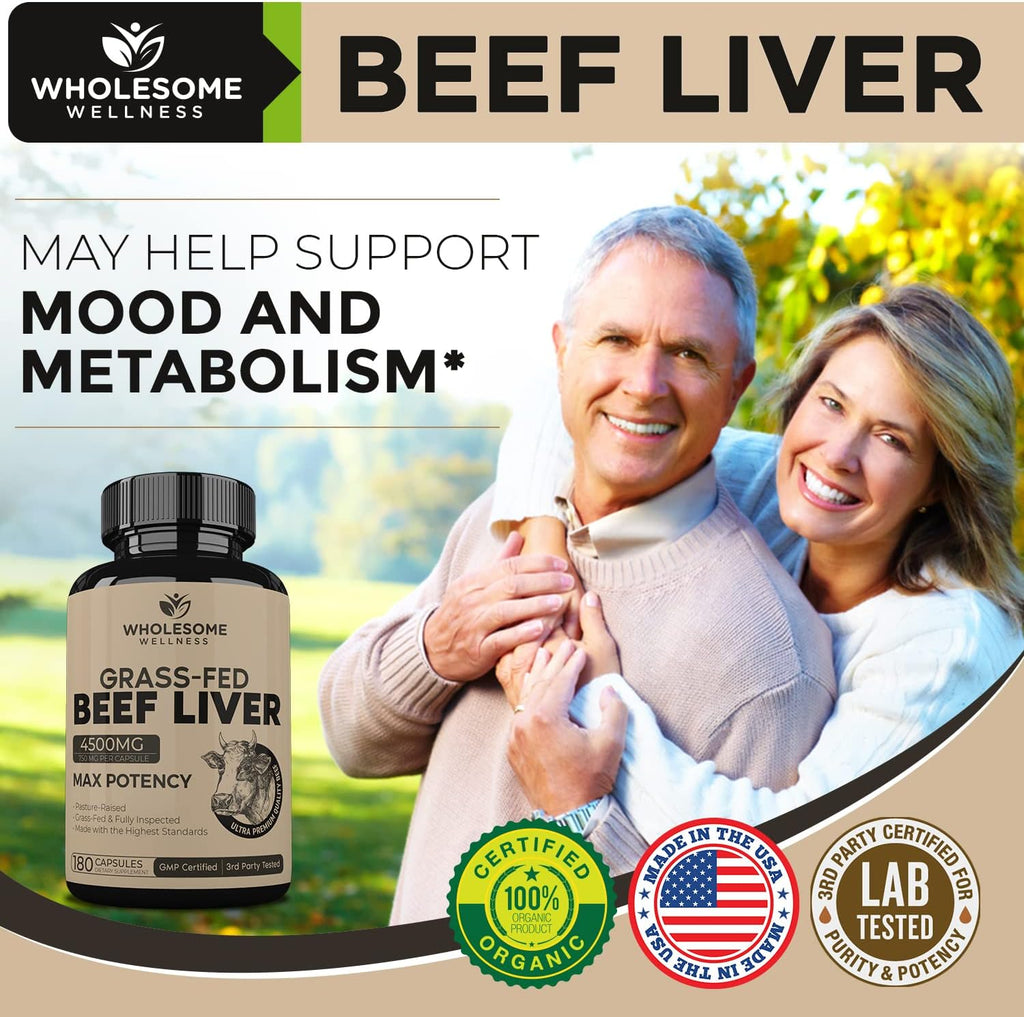 180 Pills 750mg Beef Liver Capsules U1414