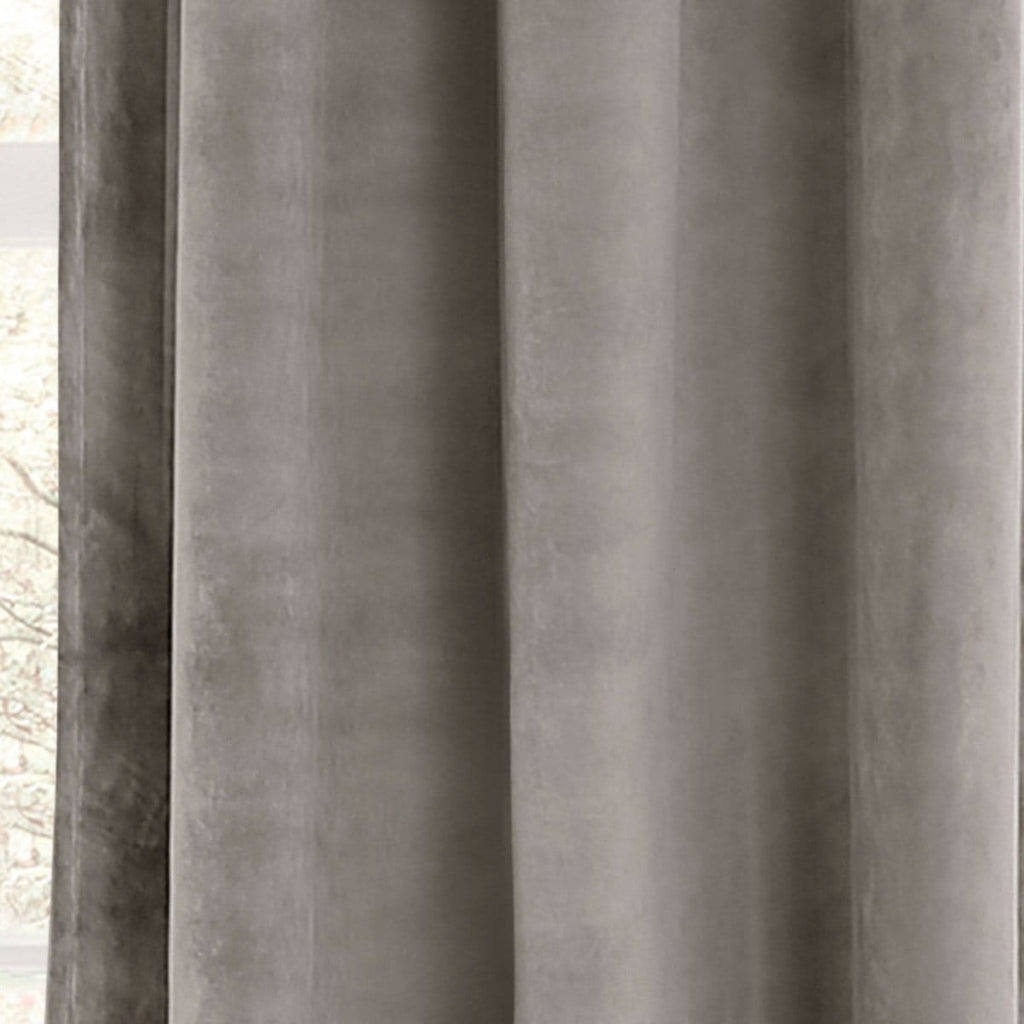 Prima Velvet Solid Back Tab Rod Pocket Light Filtering Window Curtain Panel Set