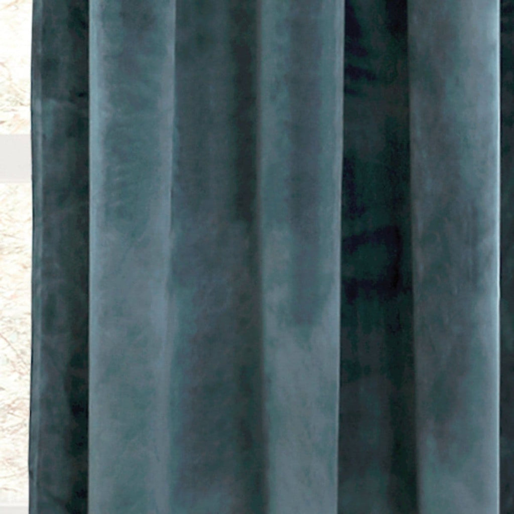 Prima Velvet Solid Back Tab Rod Pocket Light Filtering Window Curtain Panel Set