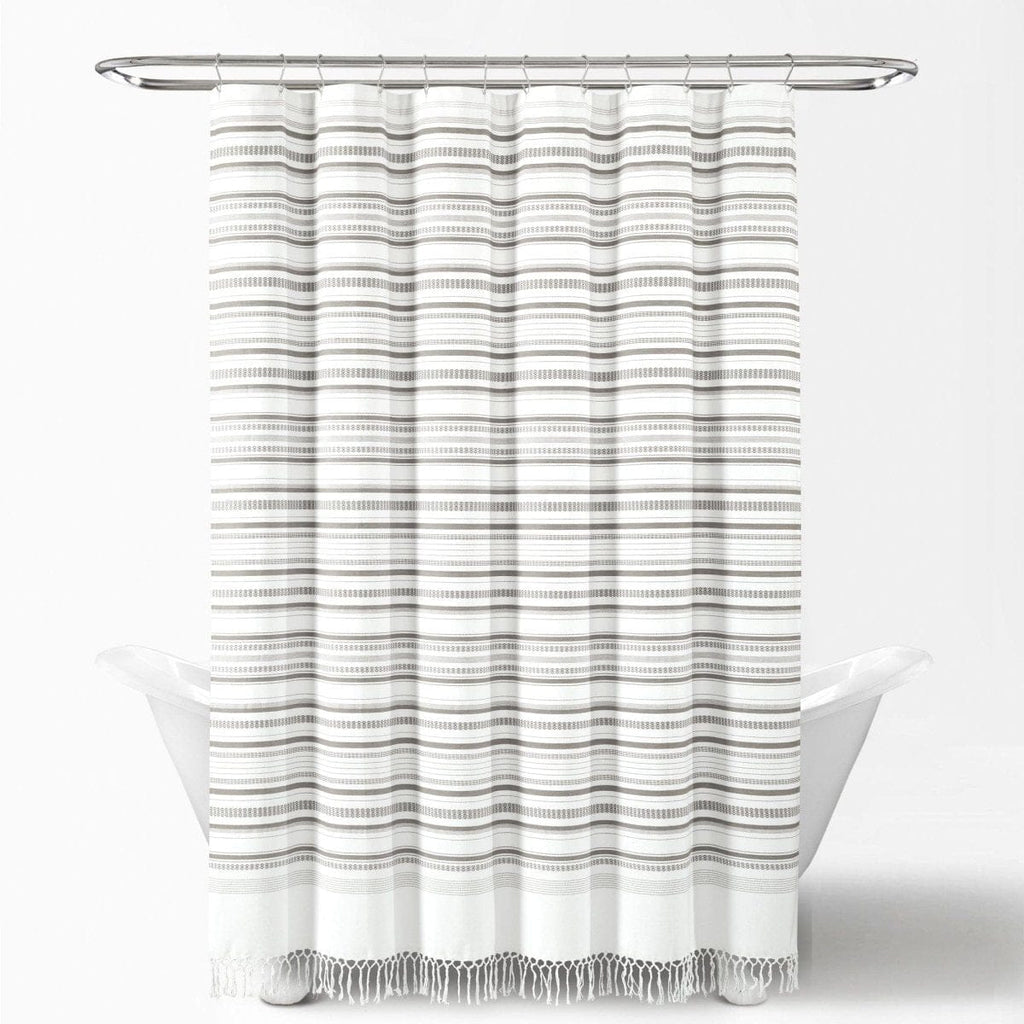 Urban Woven Yarn Dyed Recycled Cotton Blend Shower Curtain