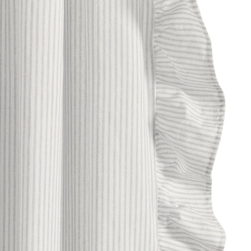 Farmhouse Stripe Reyna Ruffle Window Curtain Panel Set