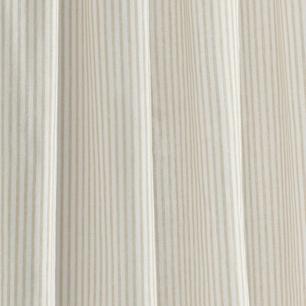 Farmhouse Stripe Reyna Ruffle Window Curtain Panel Set