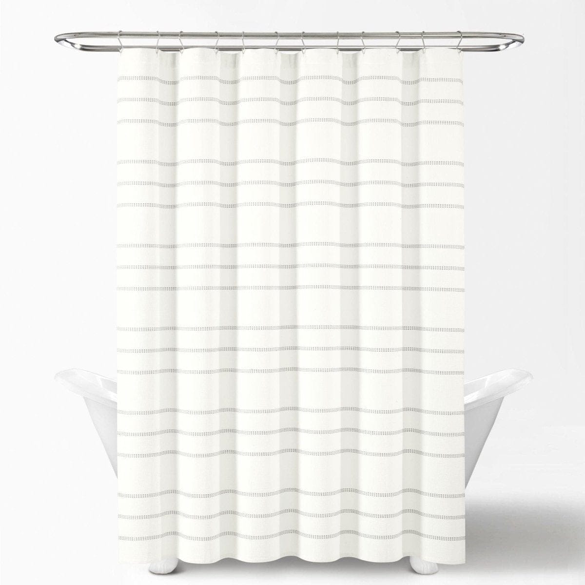Modern Galaxy Waffle Woven Cotton Blend Shower Curtain