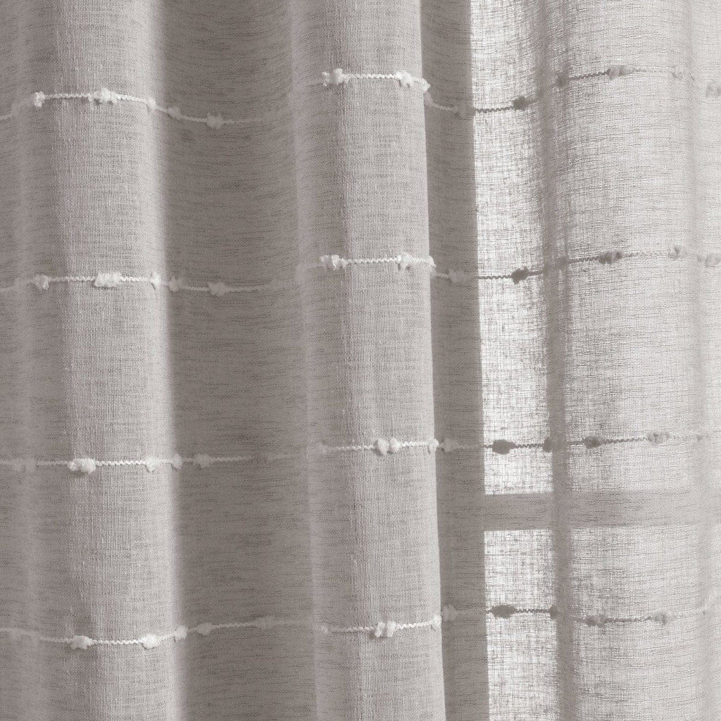 Farmhouse Textured Sheer Back Tab Rod Pocket Window Curtain Panel Set