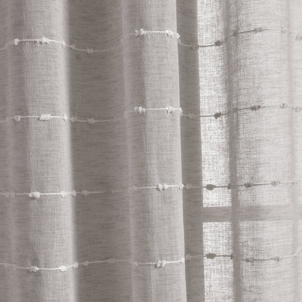 Farmhouse Textured Sheer Back Tab Rod Pocket Window Curtain Panel Set