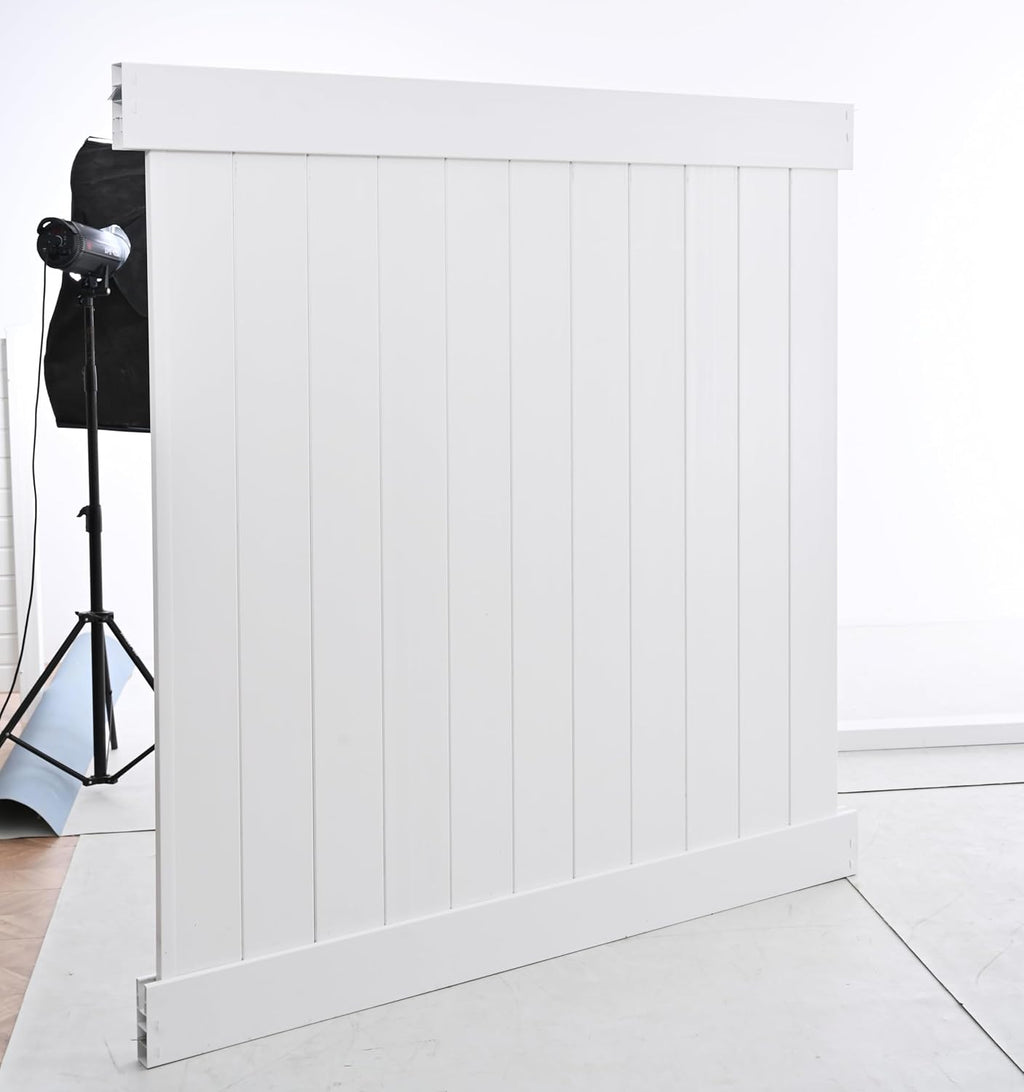 White Vinyl Fence Panels Set of 2 Pcs V7987
