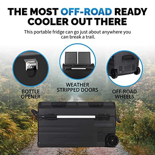 80 Qt. Electric Car Camping Cooler with Dual Zone Fridge and Freezer R950
