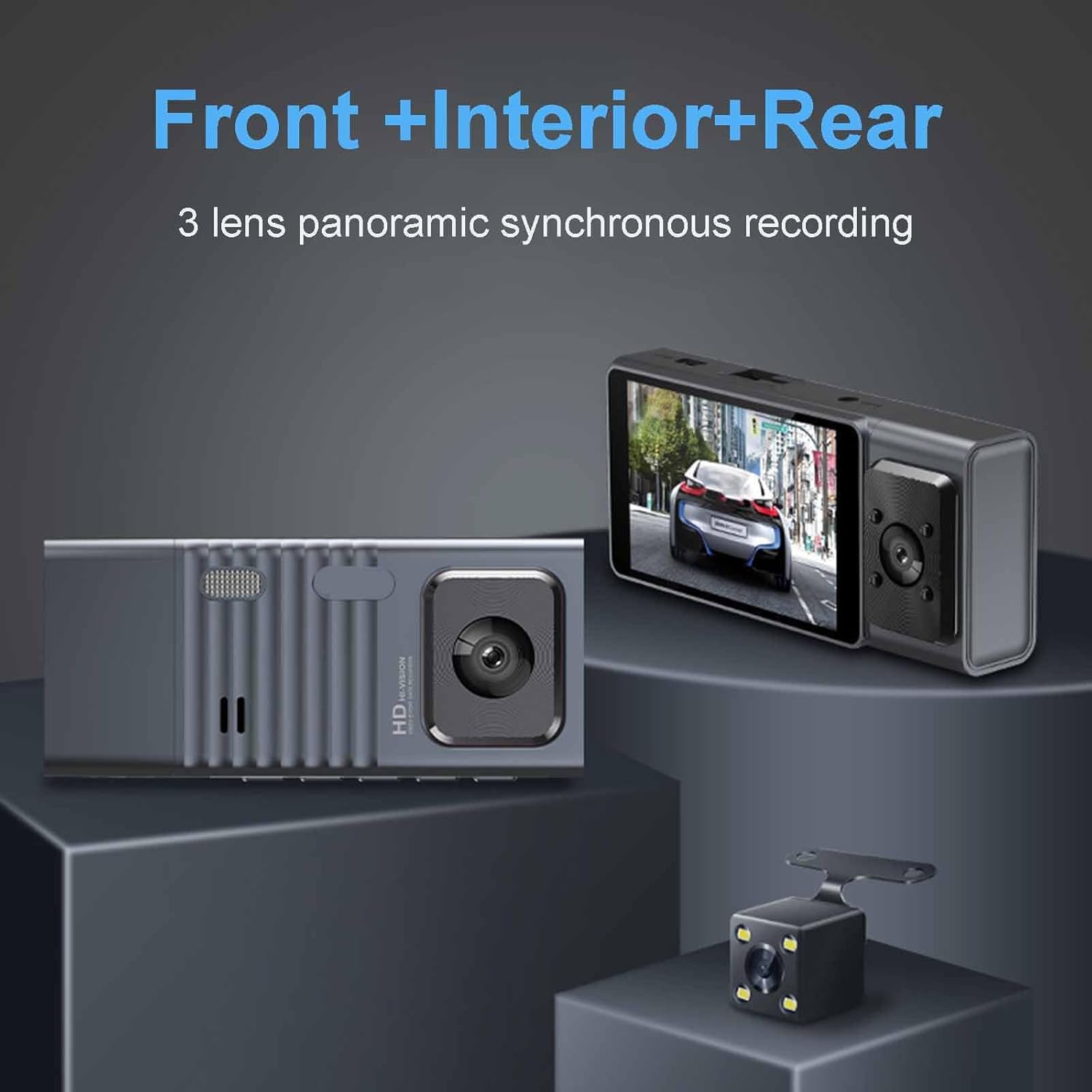 3 Channel Dash Cam with WiFi and Infrared Night Vision U963