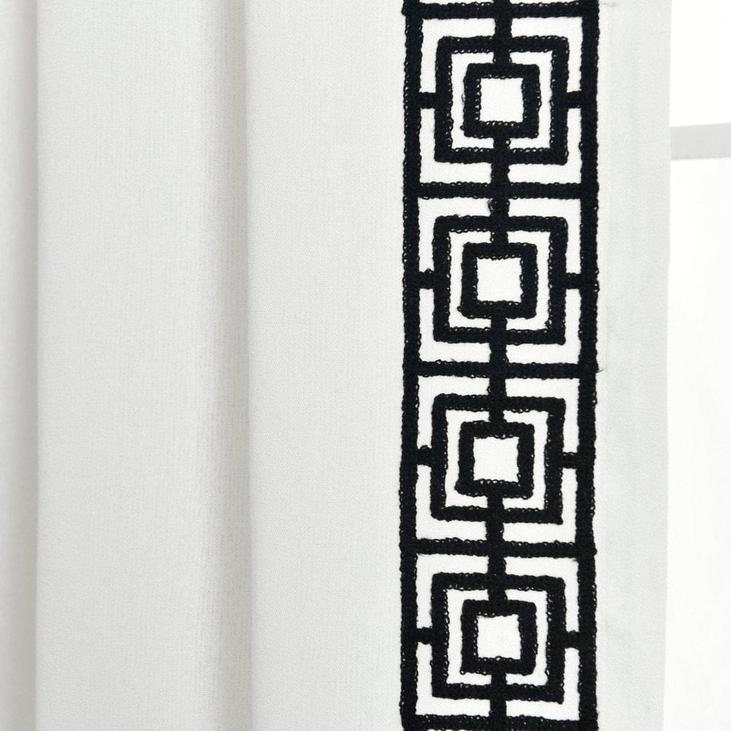 Luxury Modern Square Embroidery Border Window Curtain Panel