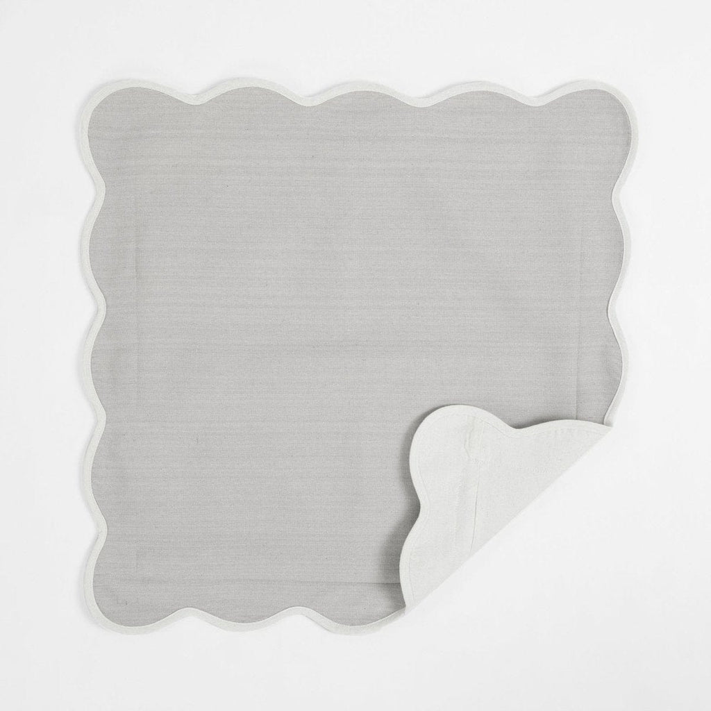 Coastal Chic Scalloped Edge Throw Pillow Cover