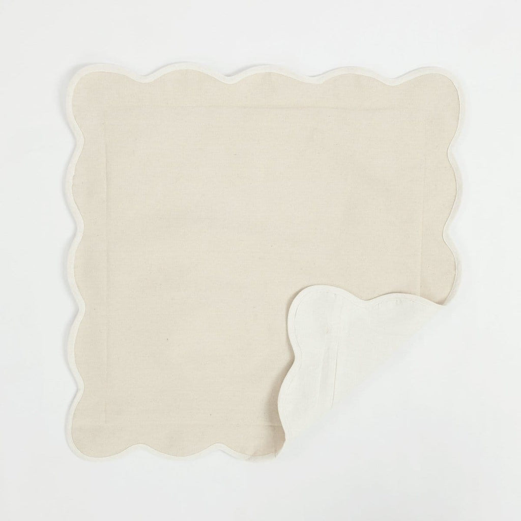 Coastal Chic Scalloped Edge Throw Pillow Cover