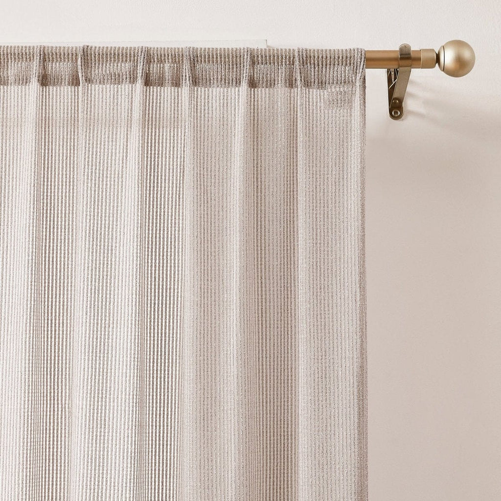 Milla Knitted Textured Sheer Window Curtain Panel Pair