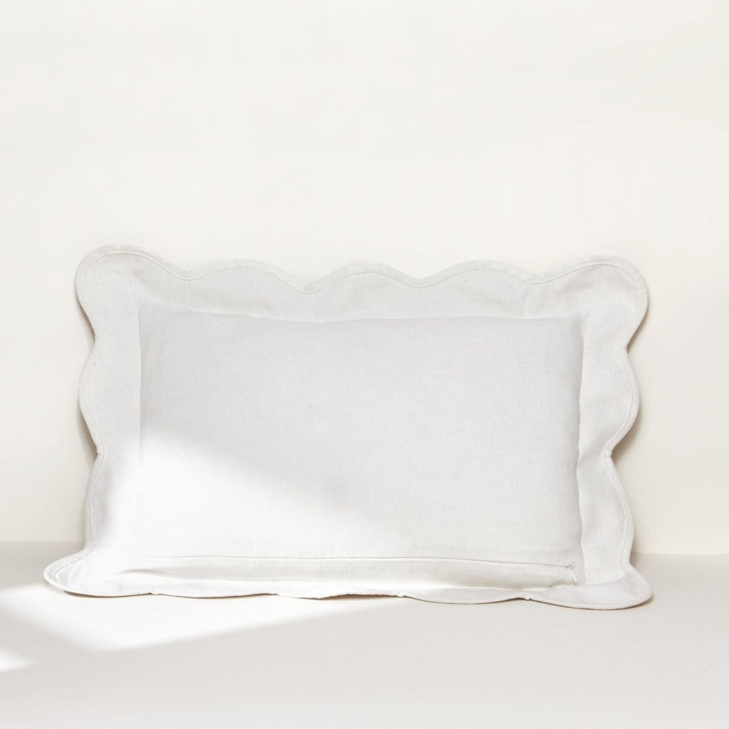 Coastal Chic Scalloped Edge Throw Pillow Cover