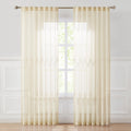 Calia Textured Stripe Sheer Window Curtain Panels