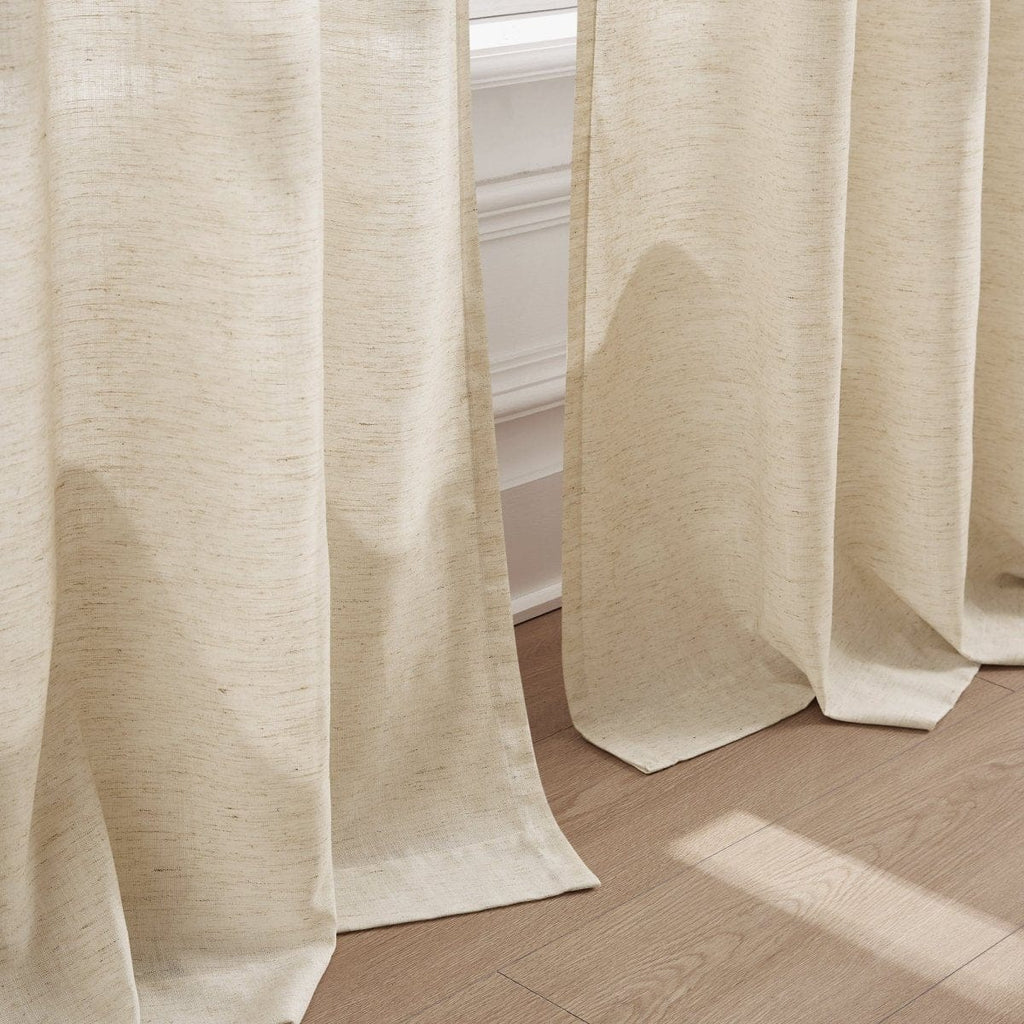 Emily Leaves Embroidered Window Curtain Panels