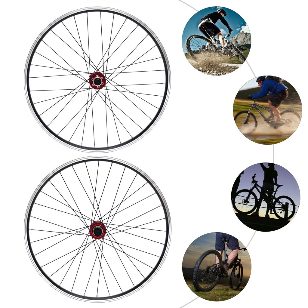 Red Hub 27.5" Aluminum Alloy Mountain Bike Wheelset F510145