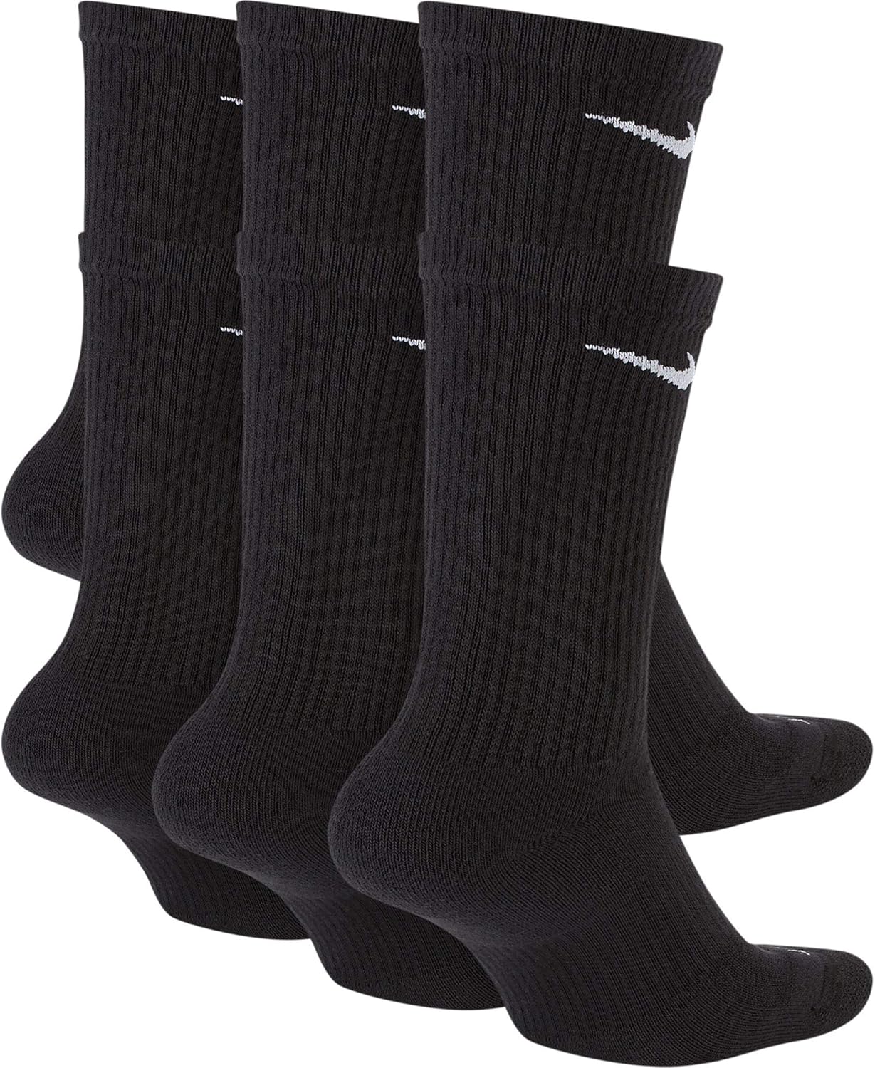 6 Pack Black Crew Socks N6980