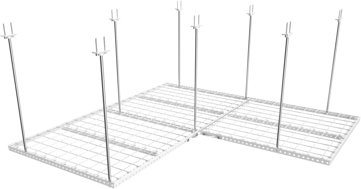 Adjustable Height Overhead Garage Door Ceiling Triple L Shaped Platform (31 in. W x 93 in D) O8539