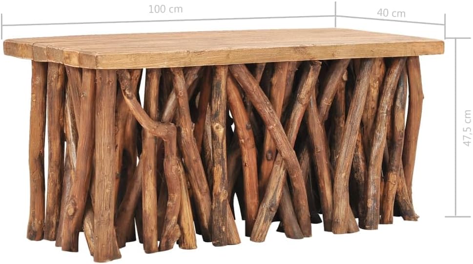 Solid Reclaimed Wood and Teak Wood Coffee Table R75319
