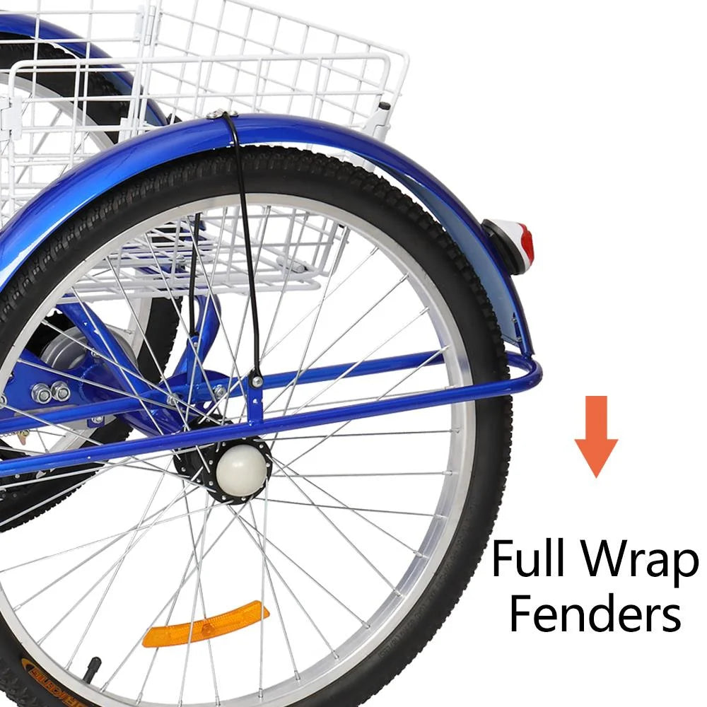 24" 3 Wheel 7 Speed Adult Tricycle P7599