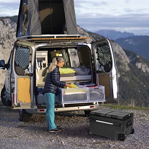 80 Qt. Electric Car Camping Cooler with Dual Zone Fridge and Freezer R950