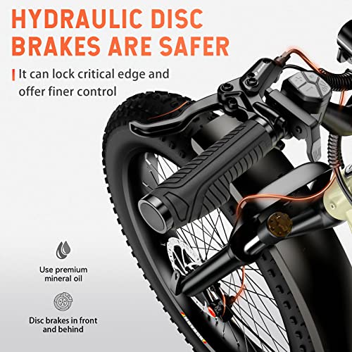 26"x 4" Fat Tire Electric Bike with 750W Motor 48V 20Ah Removable Battery K85314