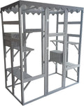 Large Wooden Cat Enclosure with Wheels and Glass Doors, 38" X 32" X 24" X612