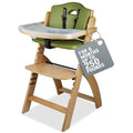 Mahogany Wood Olive Cushion Convertible High Chair D913100