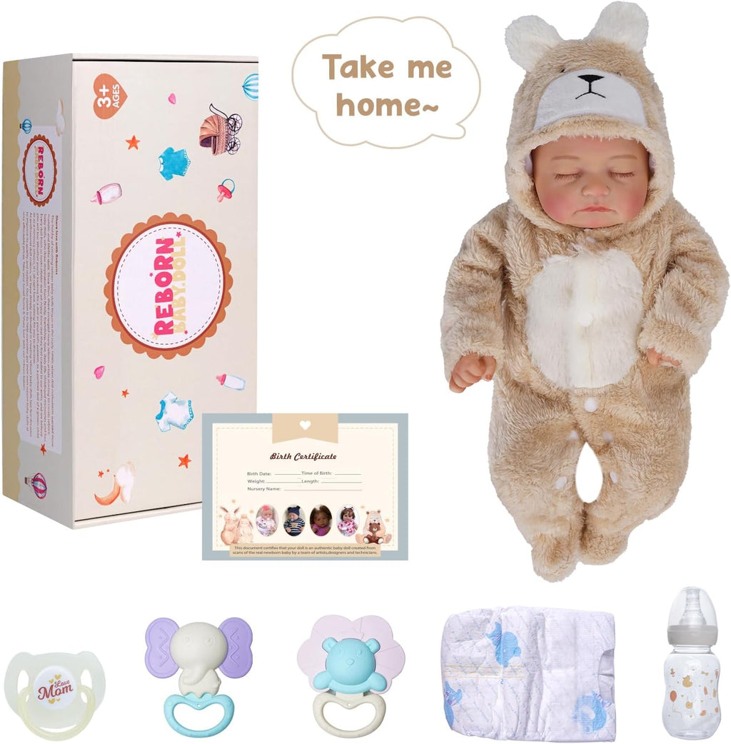 20 inch Soft Body Realistic Newborn Baby Dolls with Feeding Kit & Clothes Accessories L14988