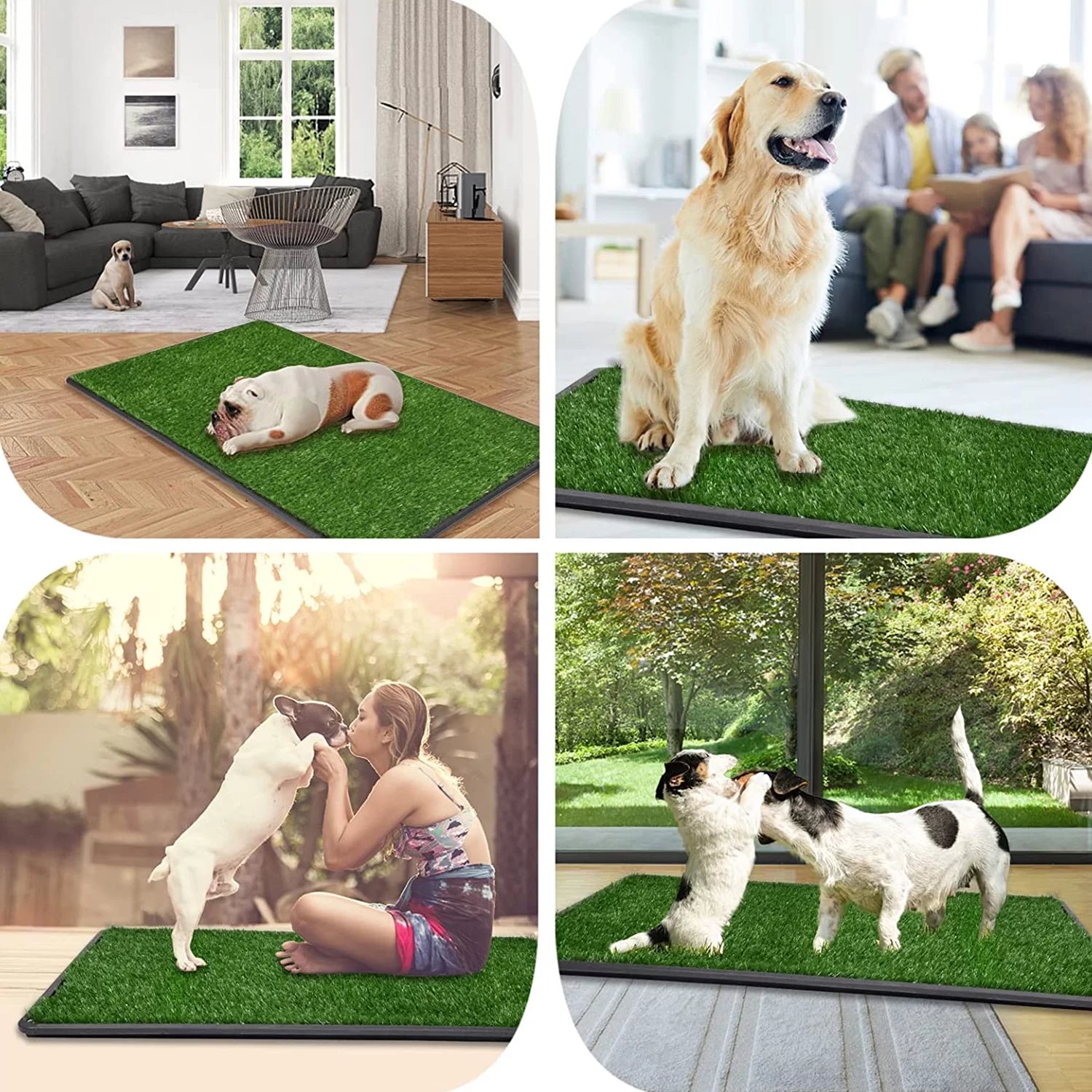 2-Pack Replacement Artificial Grass Pad with Drainage Holes X42104