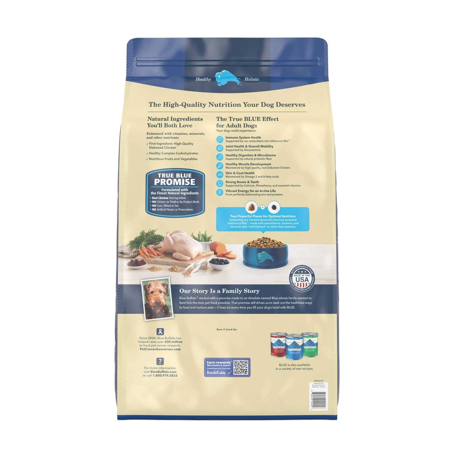 Blue Buffalo Life Protection Formula Natural Adult Dry Dog Food, Chicken and Brown Rice A7038