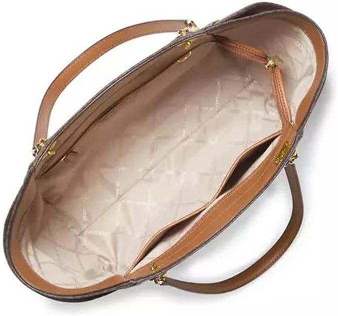 Brown Large Chain Shoulder Tote L6491