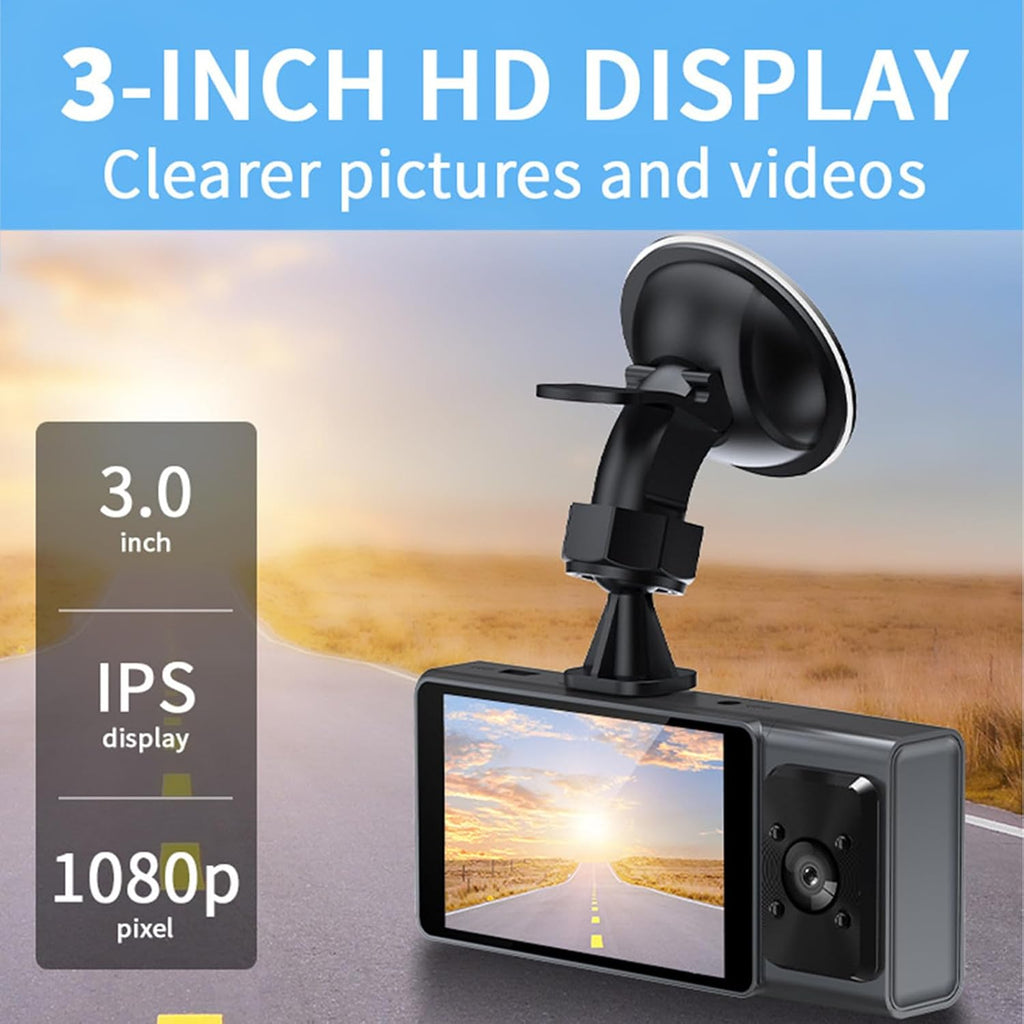 3 Channel Dash Cam with WiFi and Infrared Night Vision U963