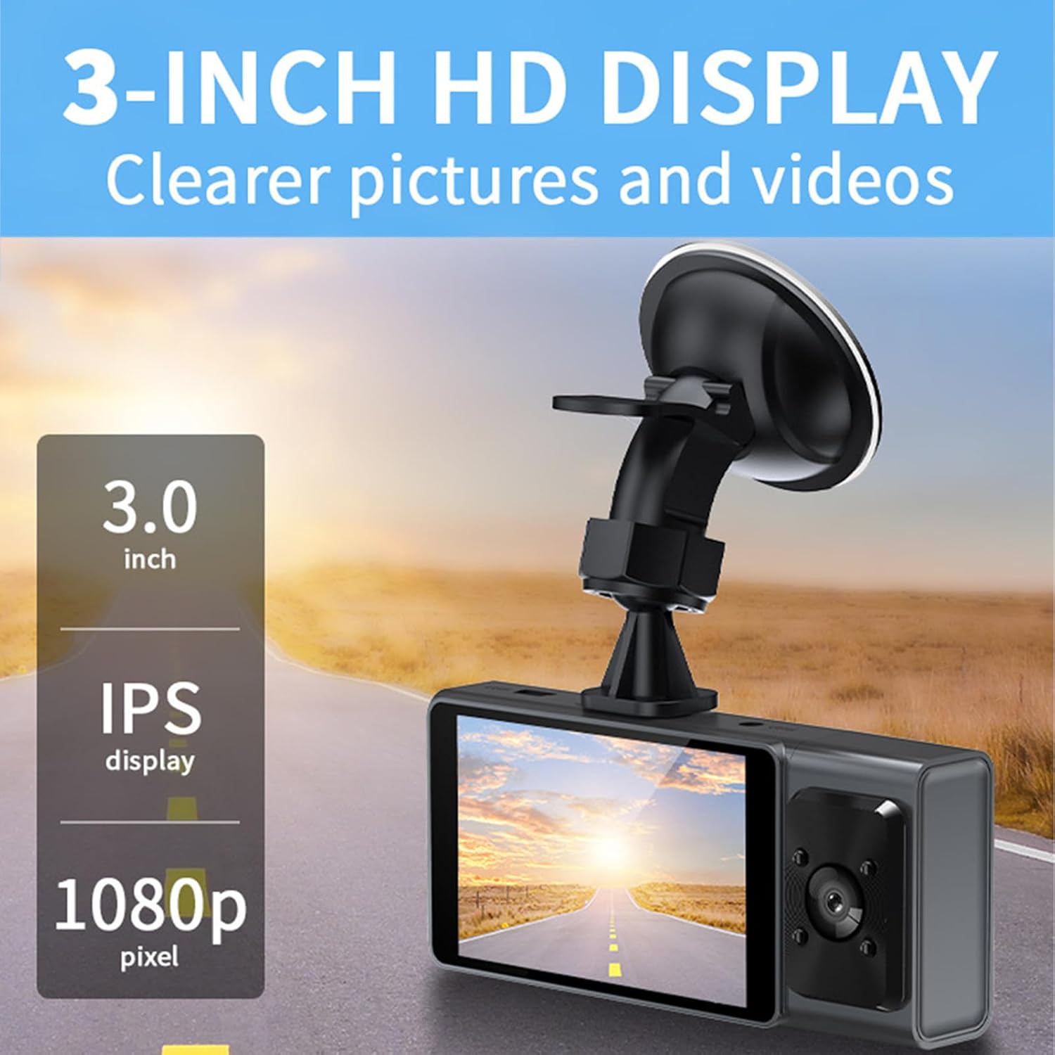 3 Channel Dash Cam with WiFi and Infrared Night Vision U963
