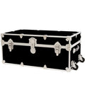 Large Leather Embossed Vinyl Trunk with Removable Wheels 32"x18"x14" (Black) P345