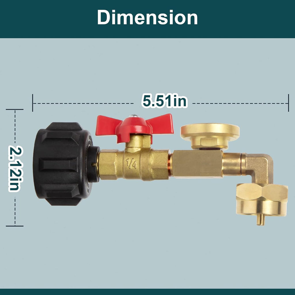 Propane Refill Adapter with Valve and Gauge, Brass L79787